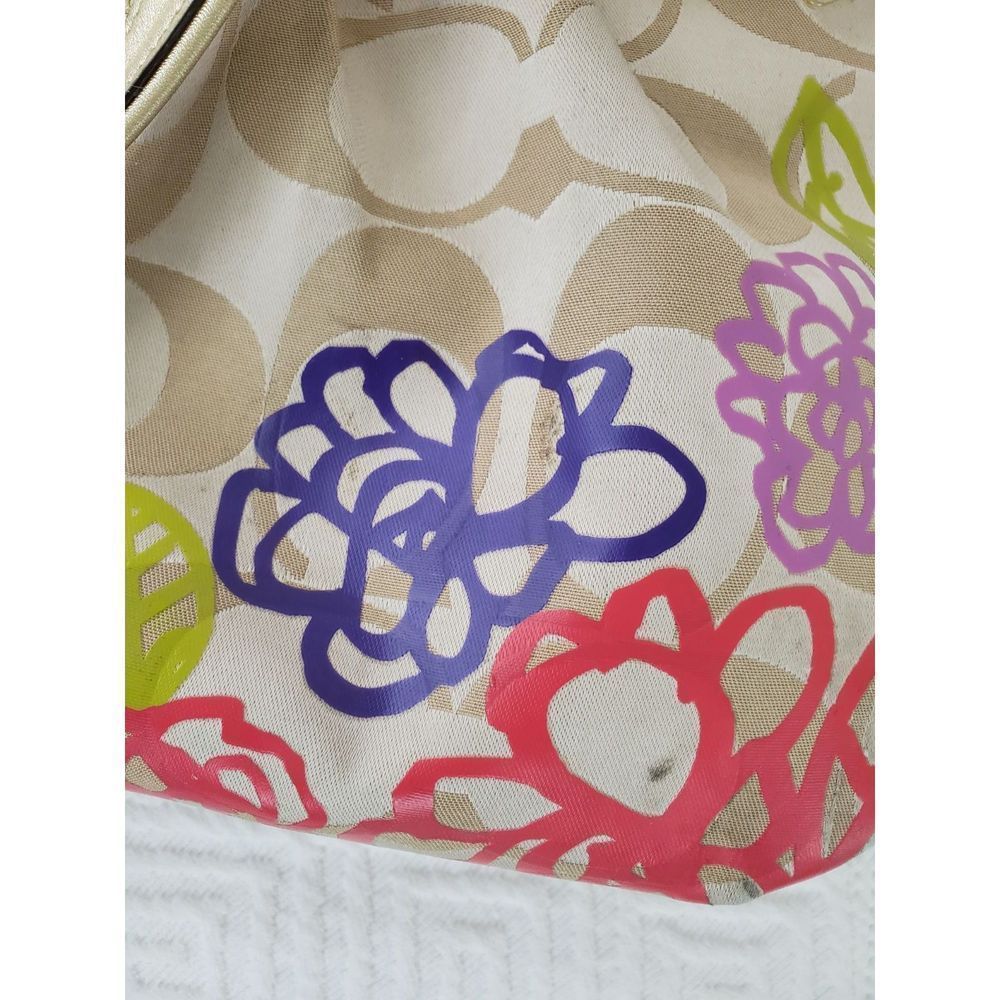 Coach Daisy Applique Multicolor Tote Bag - Picture 5 of 8